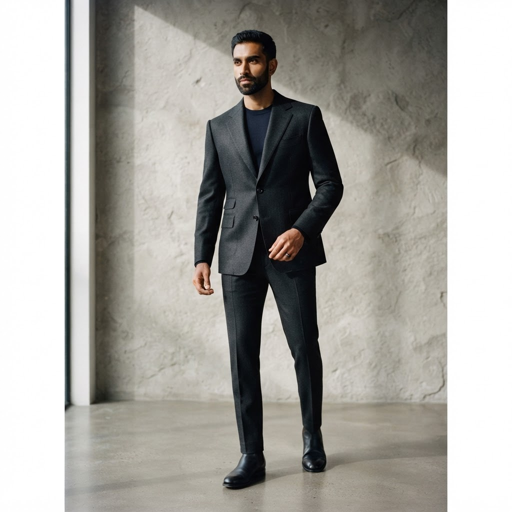 Man in a tailored black jacket